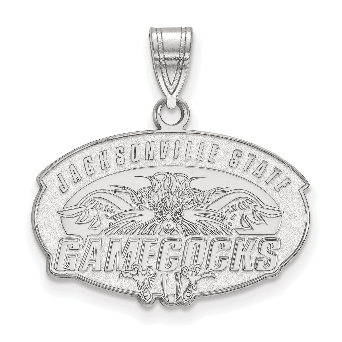 Sterling Silver Official Licensed Collegiate Jacksonville State University (JSU) Medium Pendant