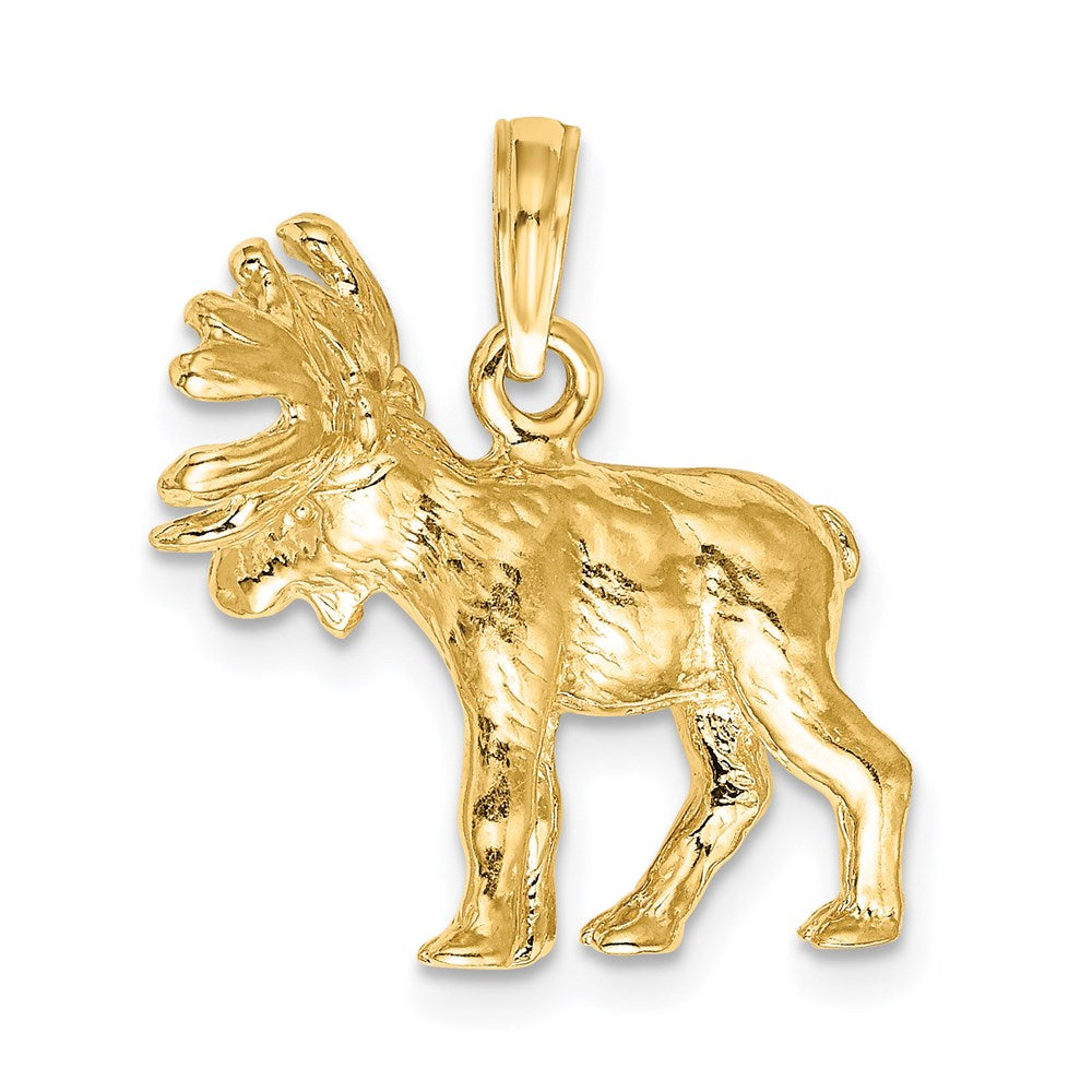 14K 3-D Textured Moose Charm