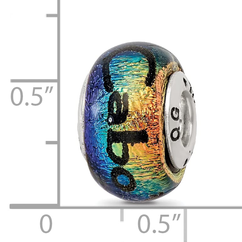 Sterling Silver Reflections Cabo Dichroic Glass Bead