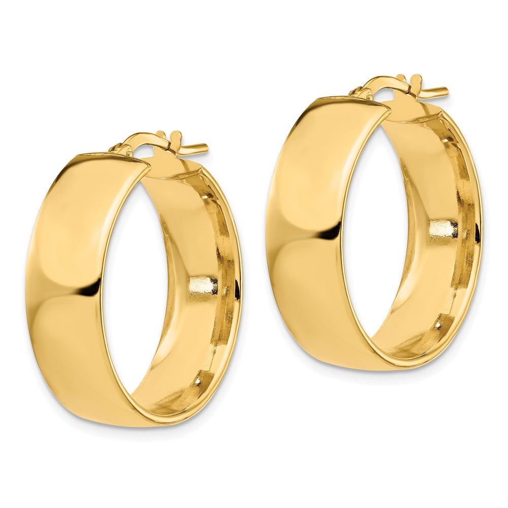 14K 8mm High Polished Hoop Earrings