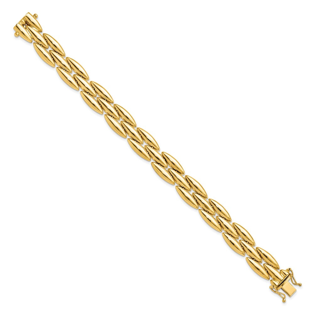 14k Polished Fancy Link Bracelet 7.5  inches