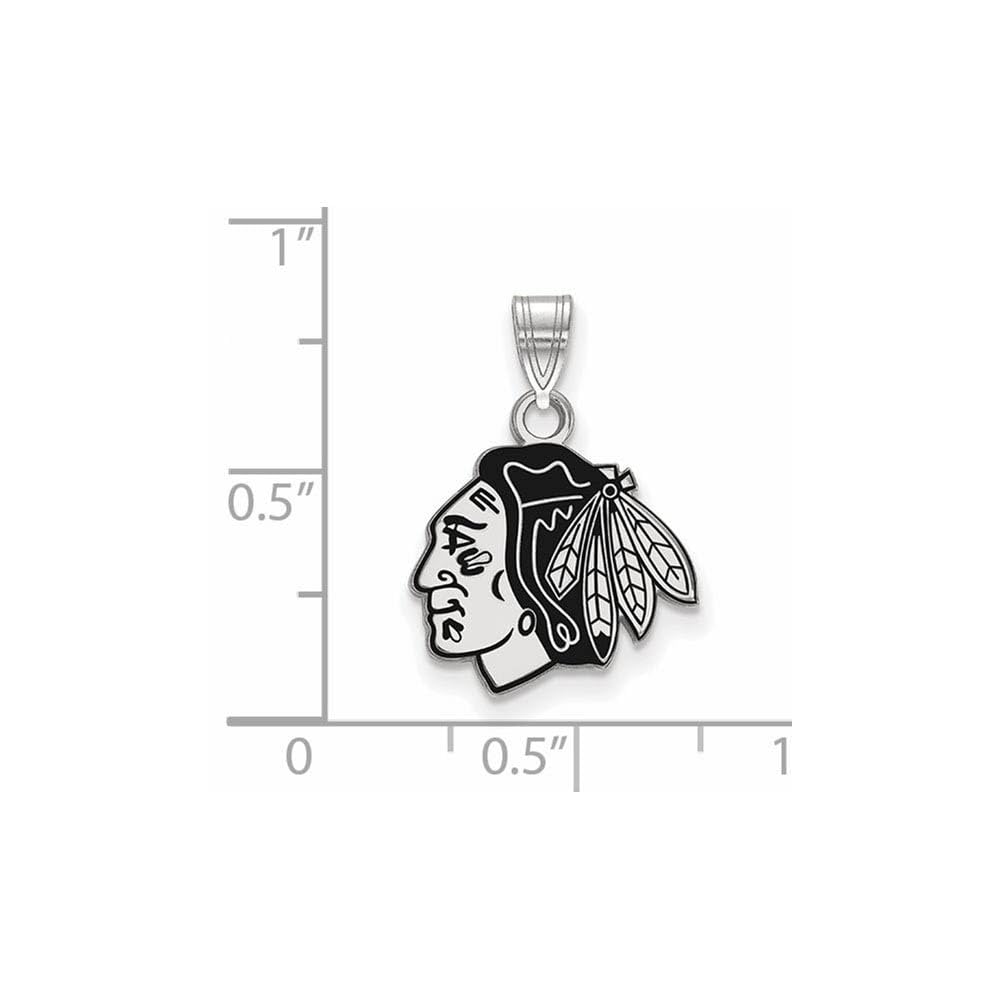 Women's Blackhawks Sterling Silver Small Enamel Pendant