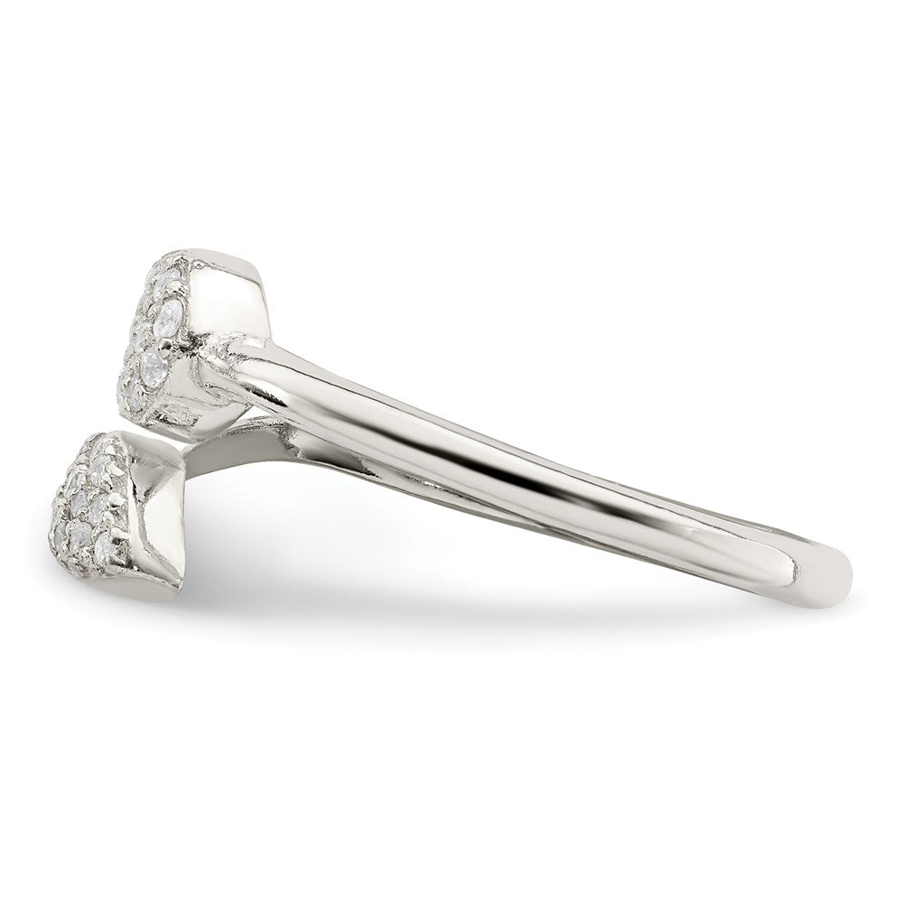 Sterling Silver CZ Leaf Wrap Ring