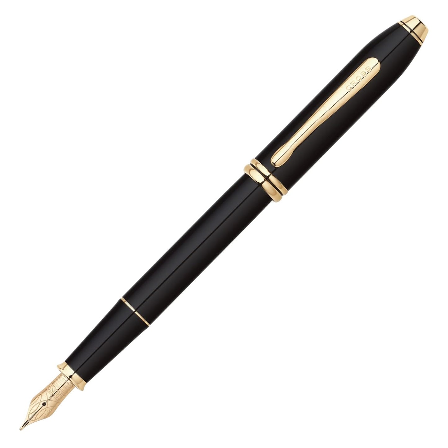 Townsend Black Lacquer with Gold Fountain Pen - Engravable Gift Item