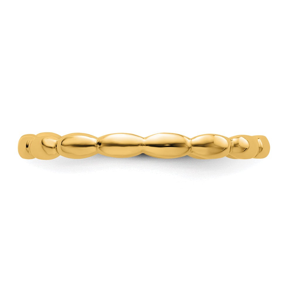 Sterling Silver Stackable Expressions Gold-plated Rice Ring Size -9