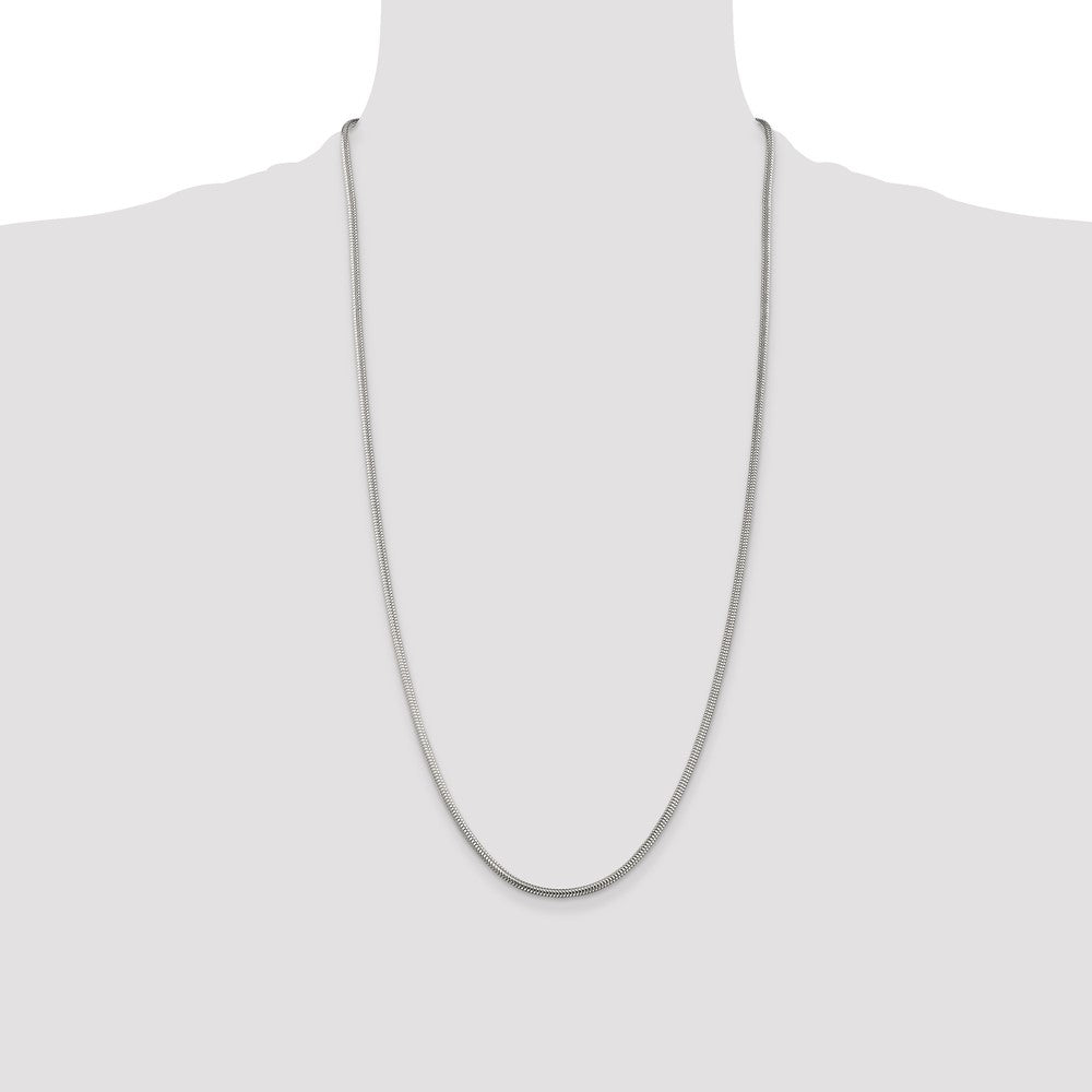 Sterling Silver 2.5mm Round Snake Chain 28 Inches