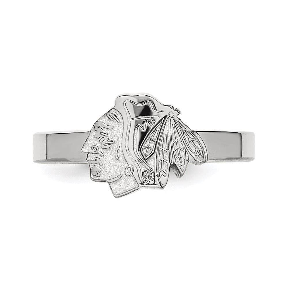 Sterling Silver NHL Hockey LogoArt Official Licensed Chicago Blackhawks Toe Ring