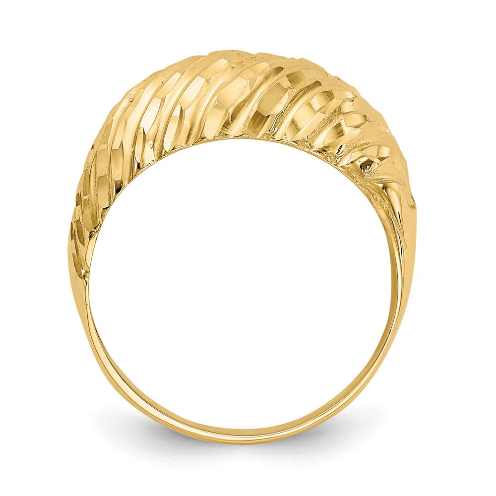 14K Diamond-cut Domed Ring Size 7