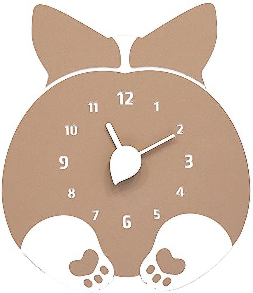 Modern Minimalist Silent Wall Clock Funny Animal Collection (Dog Butt)