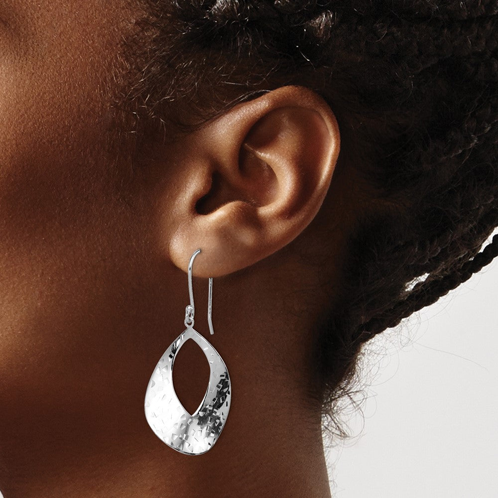 Sterling Silver Rhod-pltd Polish 10mm Omega Back Oval Hoop Earrings