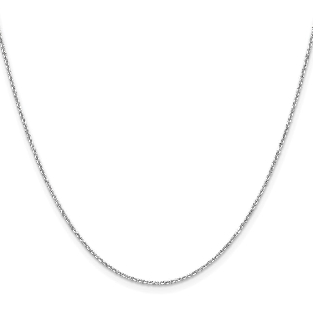 14K White Gold 1.25mm D/C Round Cable Chain