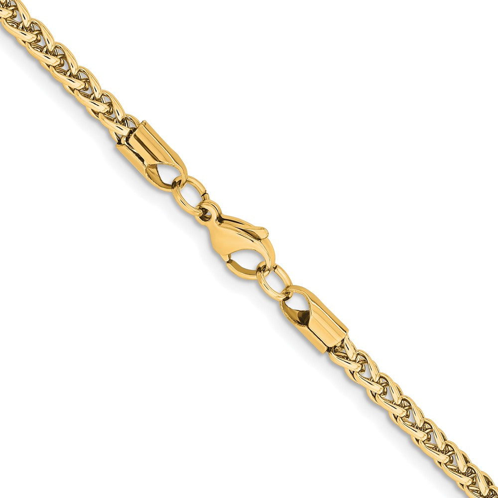 Chisel Stainless Steel Polished Yellow IP-plated 4mm 18 inch Wheat Chain