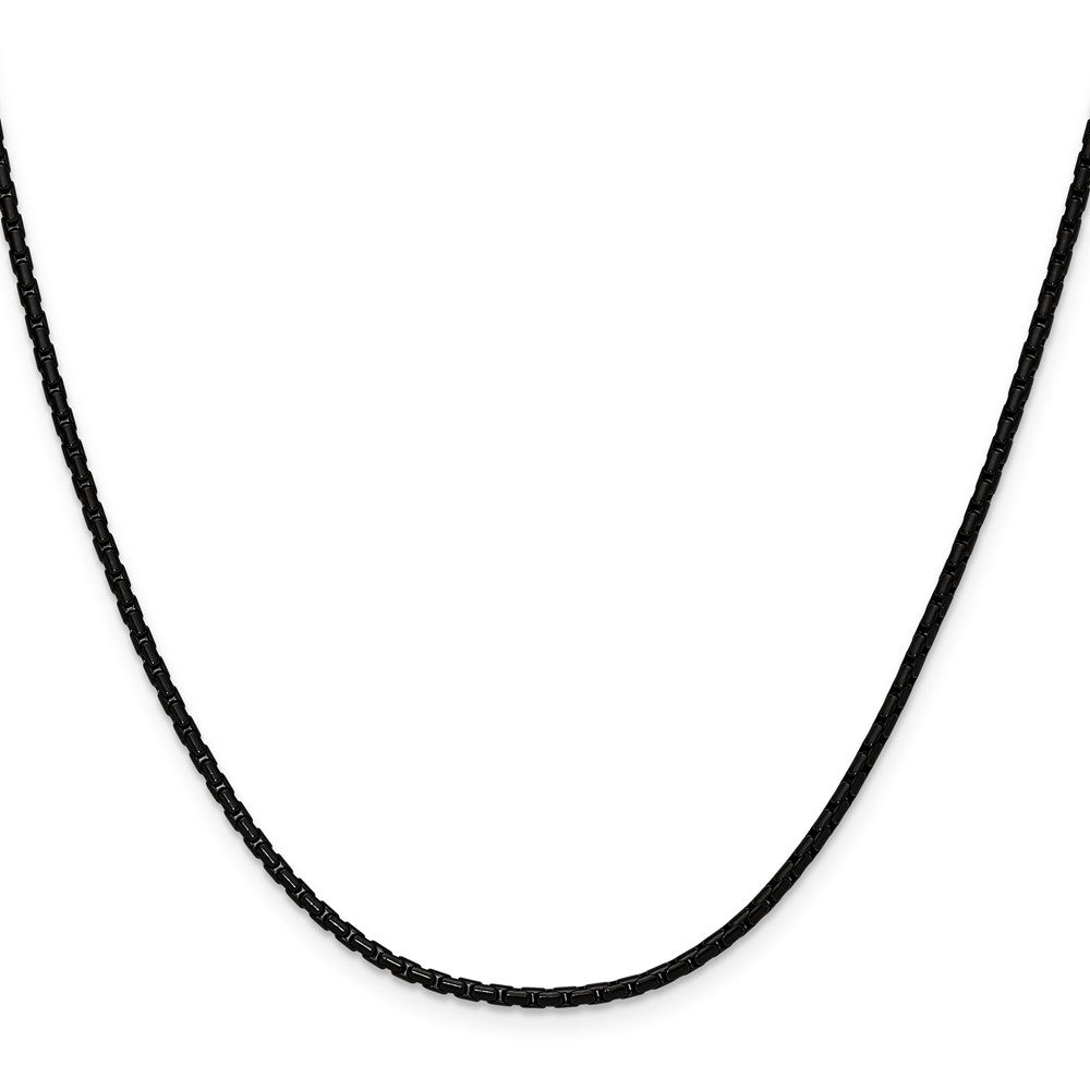 Chisel Stainless Steel Polished Black IP-plated 1.7mm 20 inch Elongated Box Chain