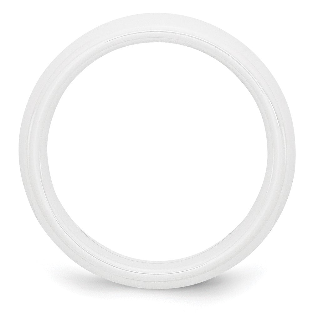 Ceramic White 6mm Polished Band Size - 8.5