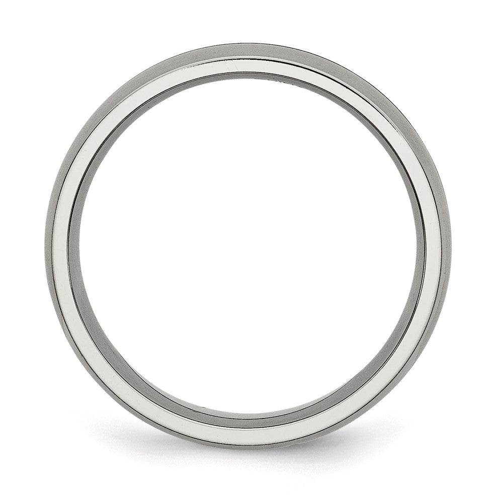 Titanium Satin 6mm Grooved Band Size - 7.5