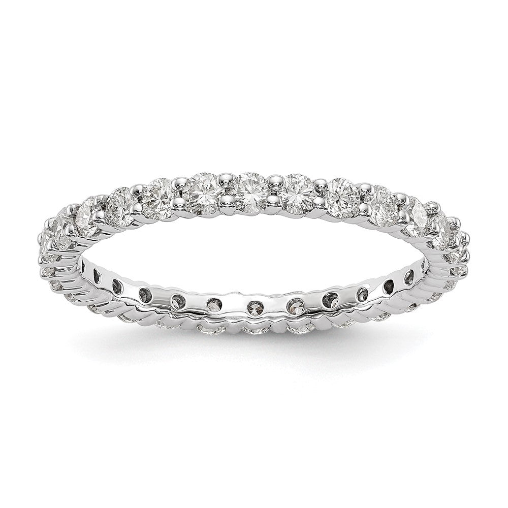 14k White Gold 1 carat Lab Grown Diamond VS/SI+ G+ Size 8 Shared Prong Eternity Band