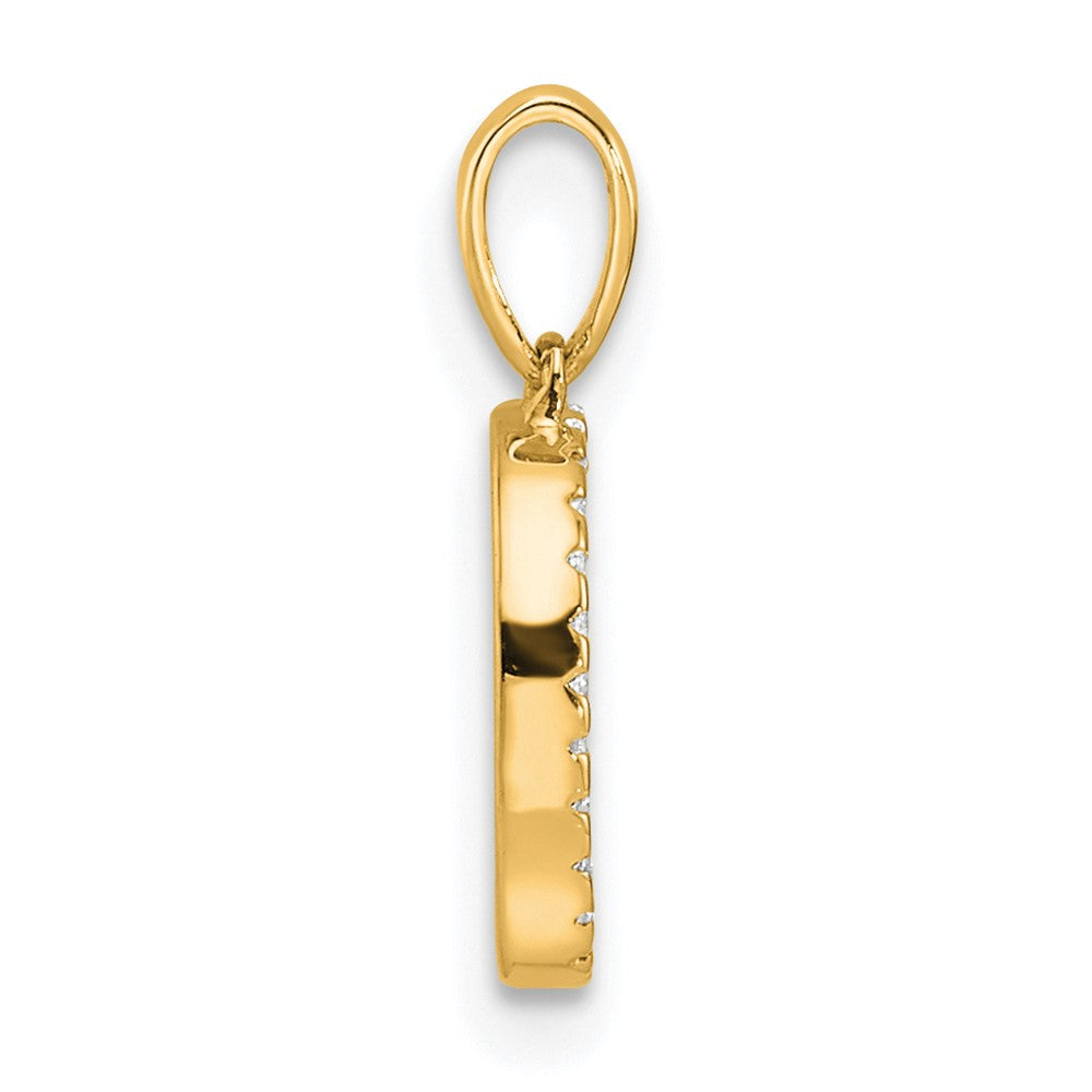 14K Diamond Letter D Initial Pendant