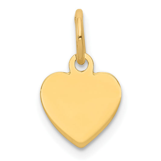 Sterling Silver GP Engraveable Heart Polished Disc Charm