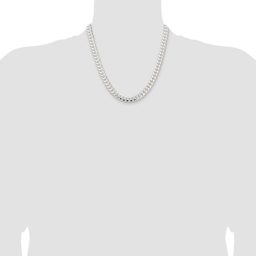 Sterling Silver 9mm Polished Domed Curb Chain 20 Inches