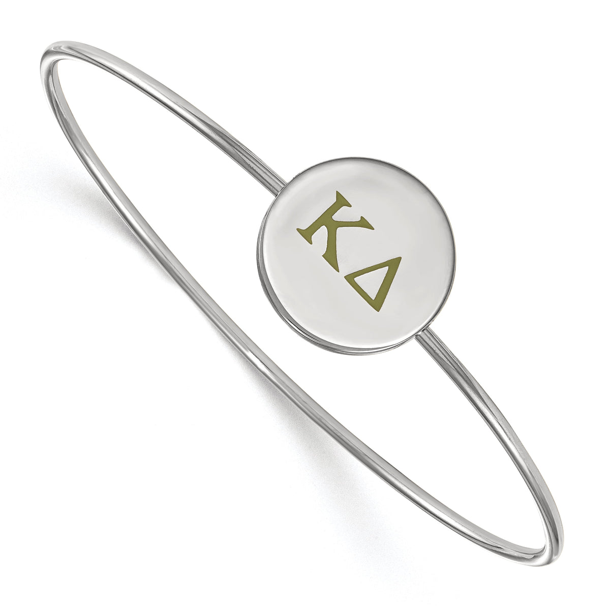 Sterling Silver Official Licensed Greek Sororities Kappa Delta (??) Enameled Slip-on Bangle