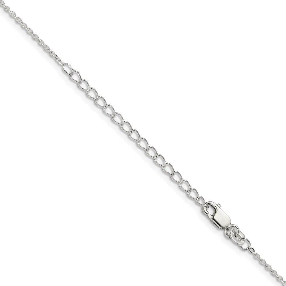 Sterling Silver 1mm Flat Link Cable Chain w/2in ext. 18 Inches
