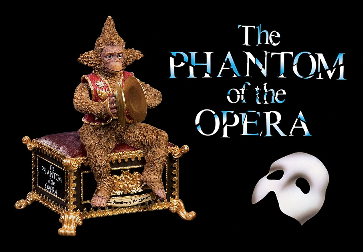 San Francisco Music Box Co. Phantom of the Opera Animated (Plays Masquerade) Musical Monkey Figurine QGM2503