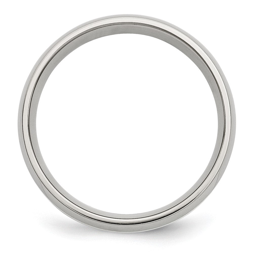 Stainless Steel w/Sterling Silver Inlay Polished 6mm Band Size - 6