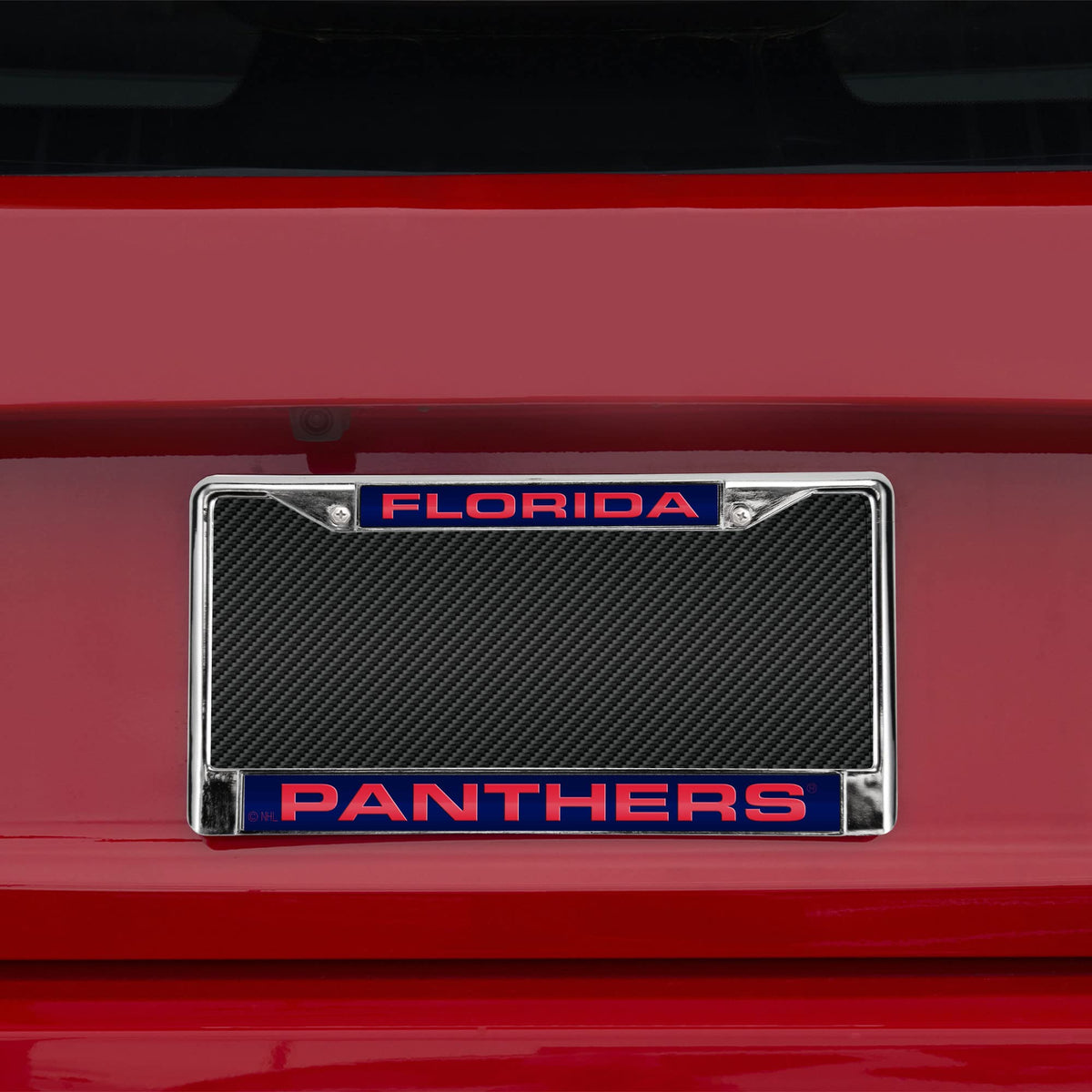 NHL Florida Panthers Blue Laser Chrome Acrylic License Plate Frame QGC7113