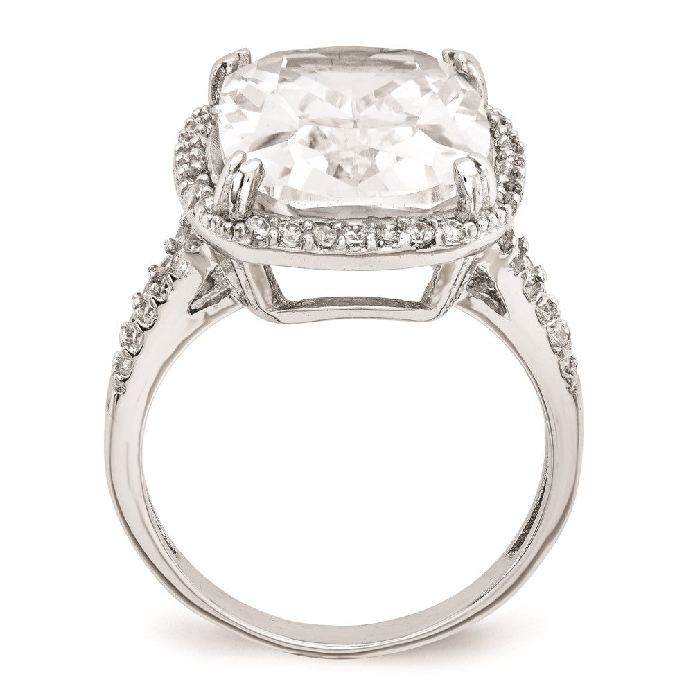 Cheryl M Sterling Silver CZ Square Ring