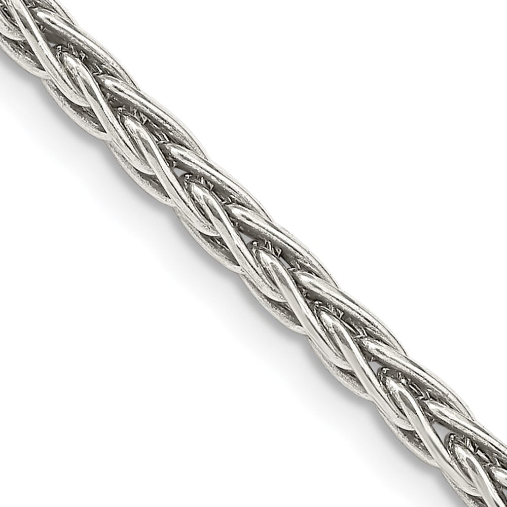 Sterling Silver Antiqued 3.25mm Solid Square Spiga Chain 18 Inches