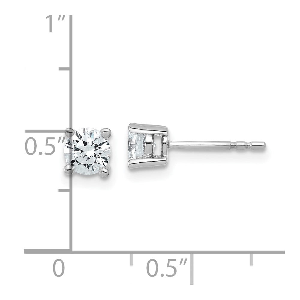 14k White Gold 3/4 ctw Certified Lab Grown Diamond VS+ F+ Round 4 Prong Heavy Wt. Stud Earrings