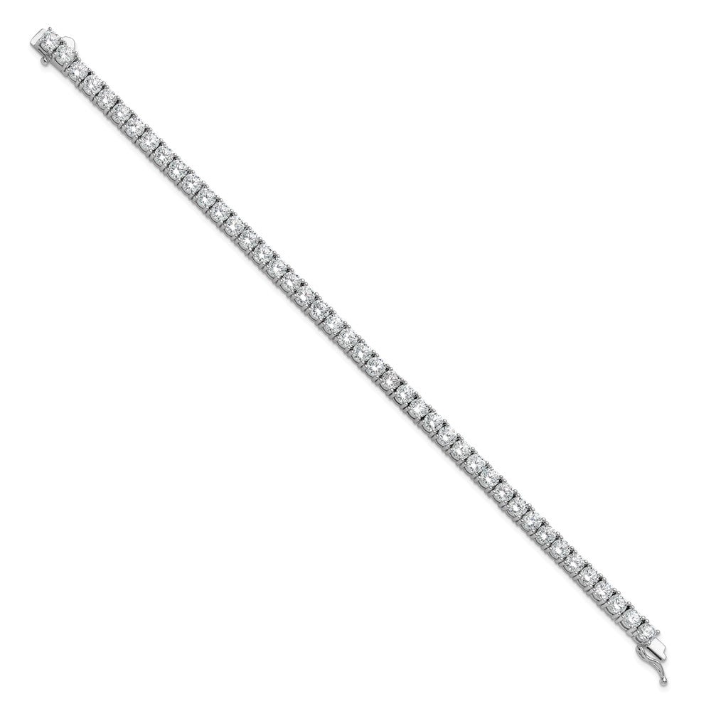Sterling Shimmer Sterling Silver Rhodium-plated 4.5mm CZ 43 Stone 8 inch Bracelet 8 inches