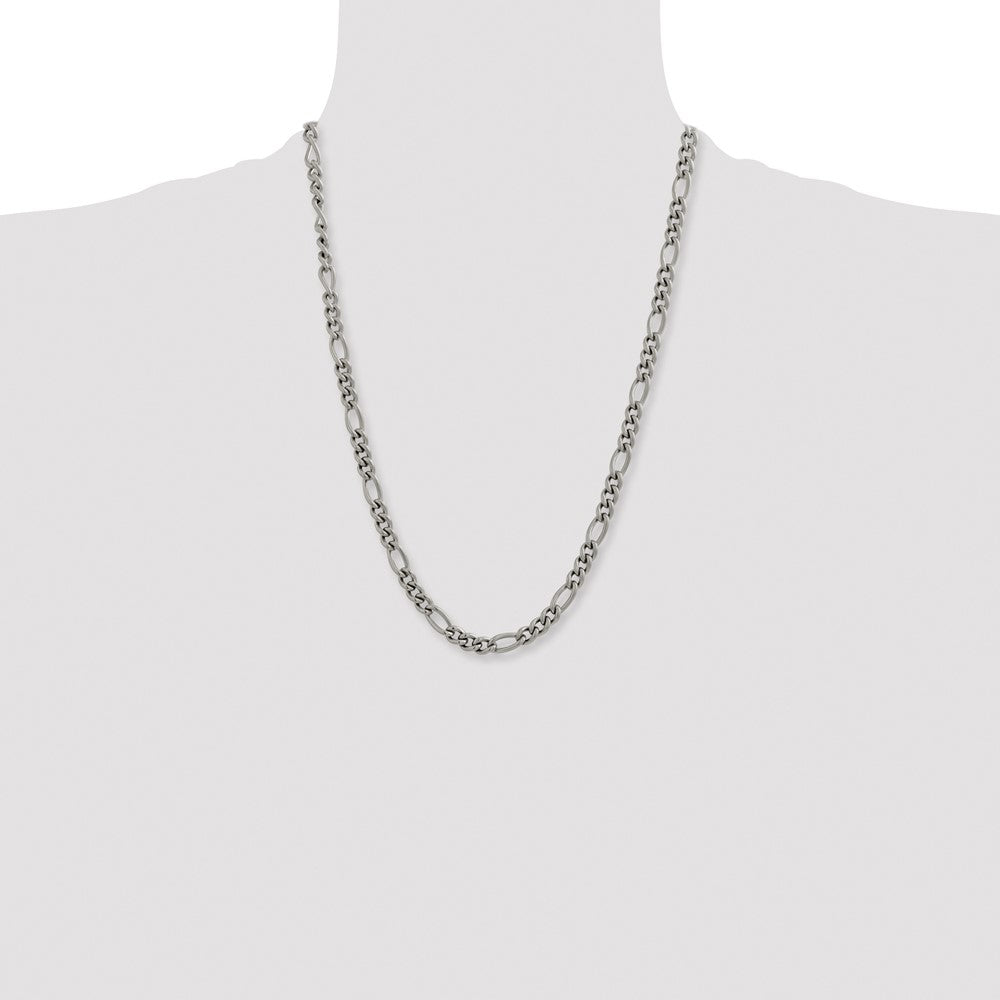 Titanium Polished 7mm 24in Figaro Chain