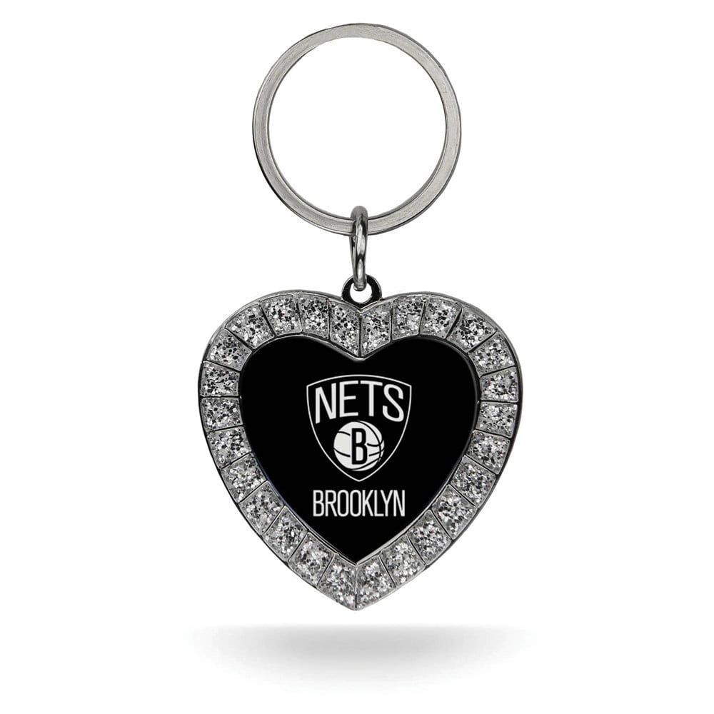 NBA Brooklyn Nets Rhinestone Heart Key Ring QGC7902