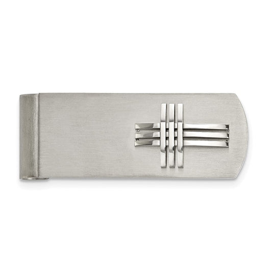 Stainless Steel Brushed/Polished Cross Money Clip
