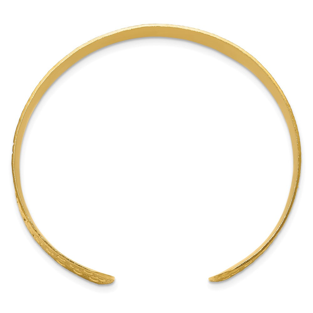 Sterling Silver Gold-tone Textured Bangle