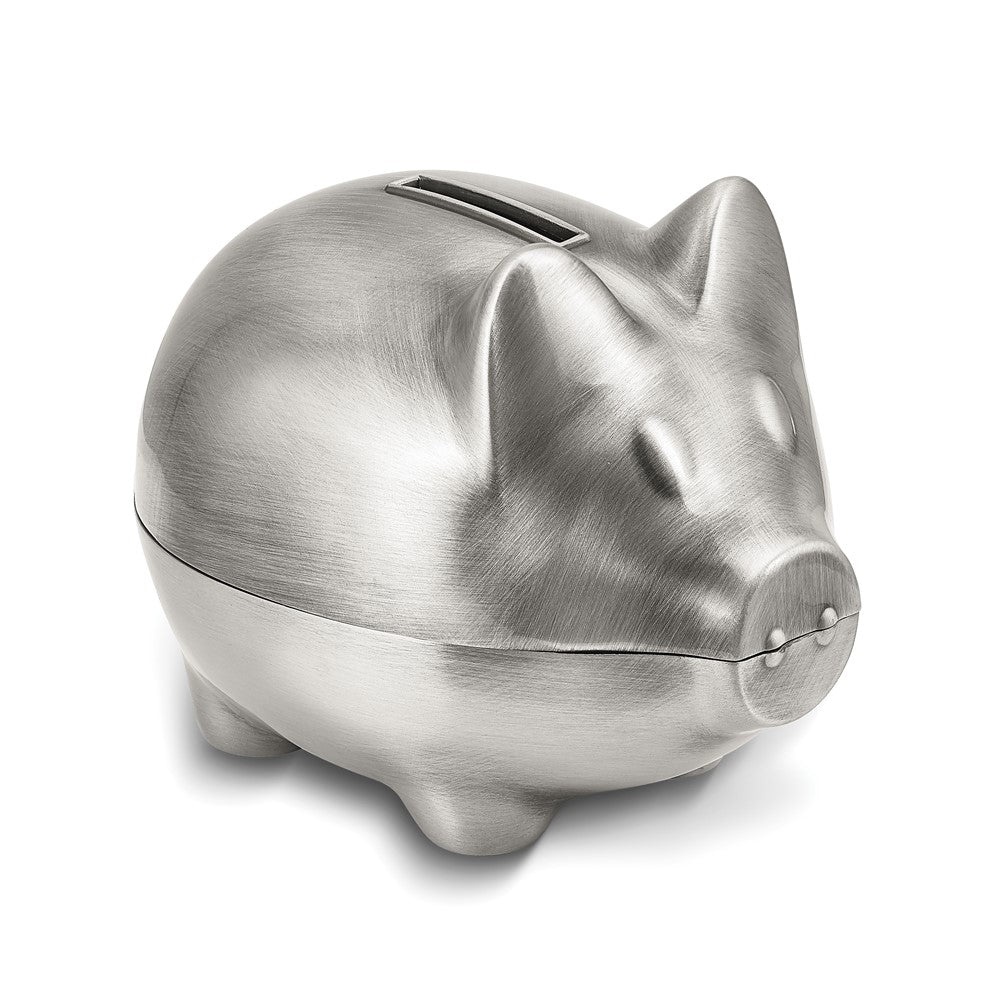 Pewter-tone Finish Metal Piggy Bank