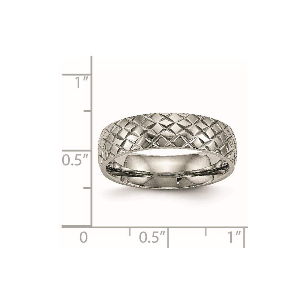 Titanium Polished and Textured 6mm Band Size - 7.5