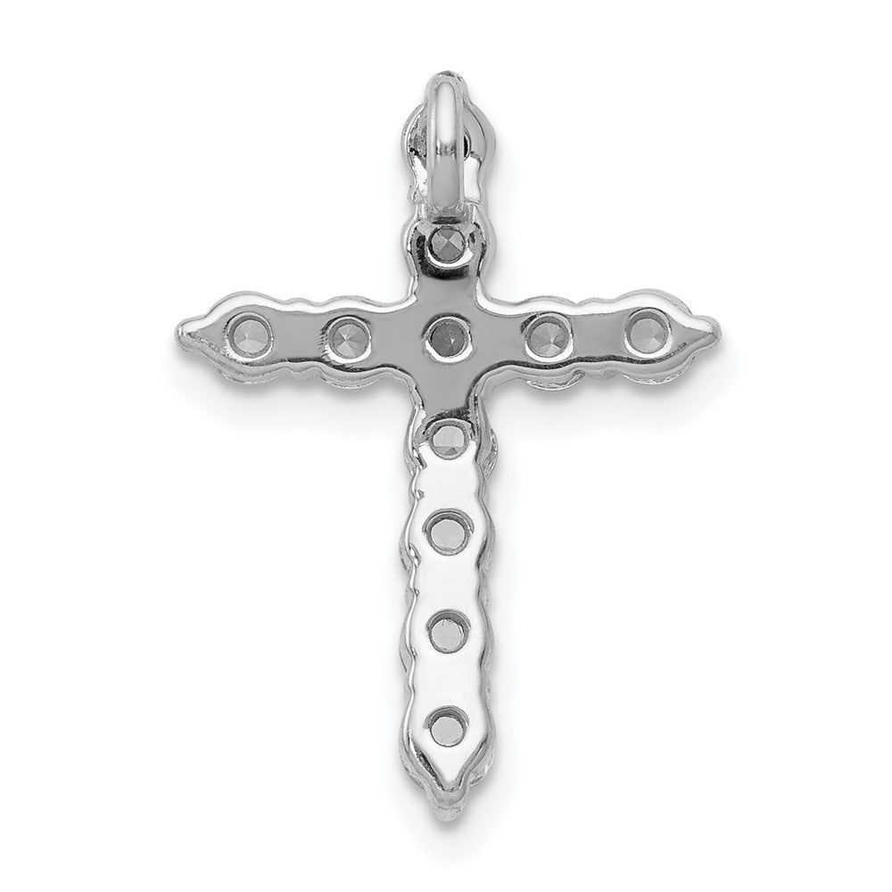 14k White Gold 3/4 carat Lab Grown Diamond VS/SI+ G+ Cross Chain Slide Pendant
