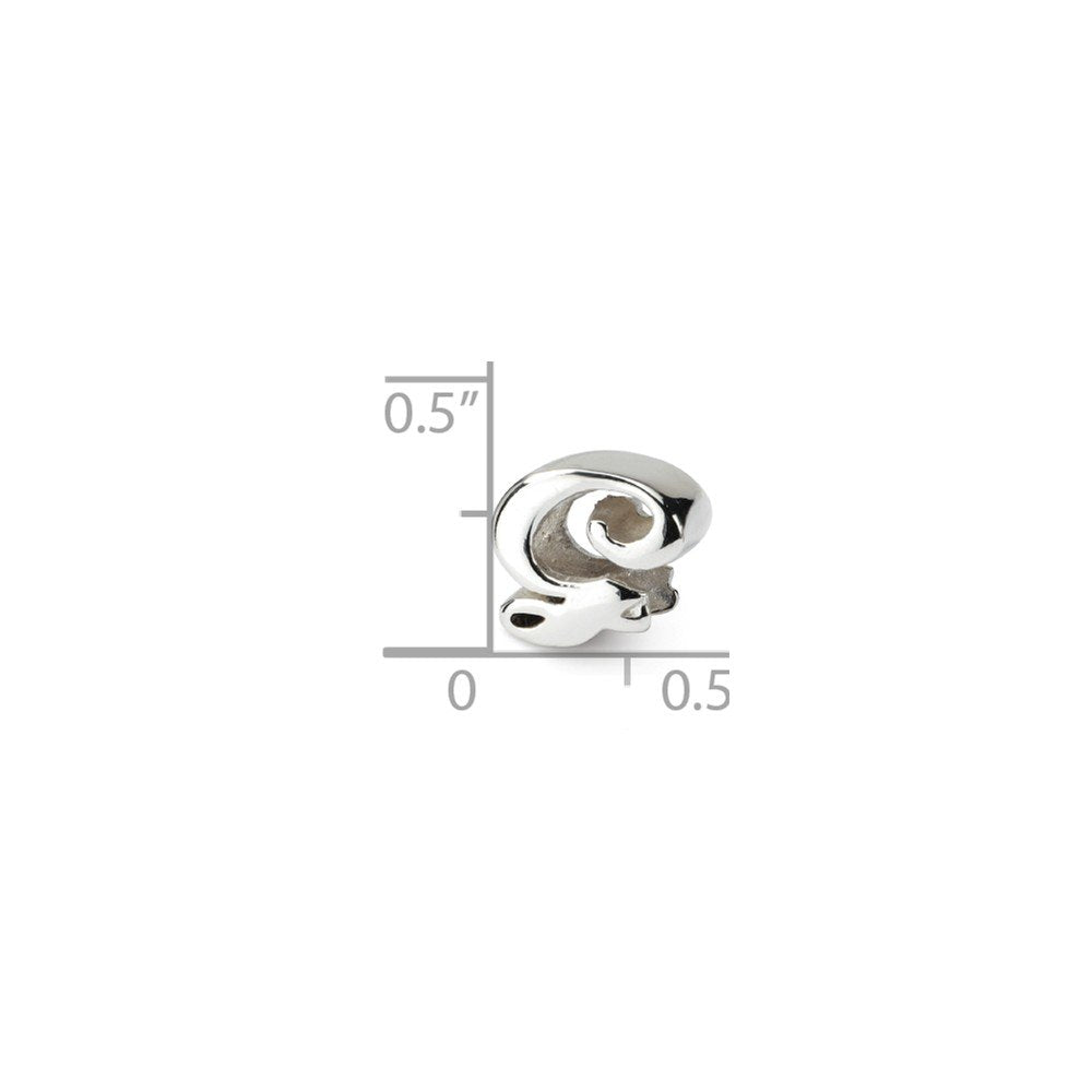 925 Sterling Silver Polished Reflections Letter Name Personalized Monogram Initial G Script Bead Charm 8.18x8.18mm Wide