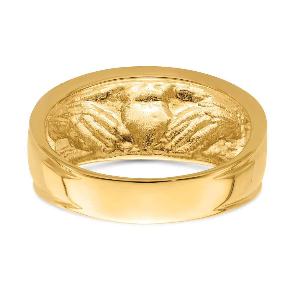 14k Polished Men's Claddagh Band Size 10