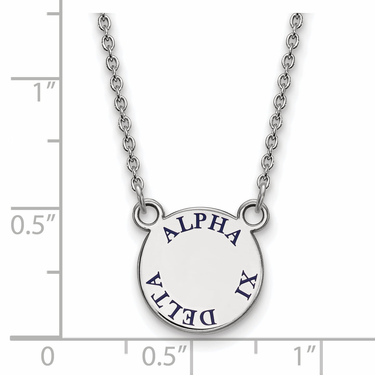 Sterling Silver 18in Official Licensed Greek Sororities Alpha Xi Delta (???) XS Enamel Pendant w/Necklace