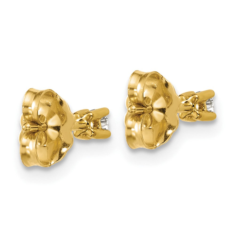 14k Yellow Gold 1/10 ctw Lab Grown Diamond VS/SI+ G+ Round 4 Prong Heavy Wt. Stud Earrings
