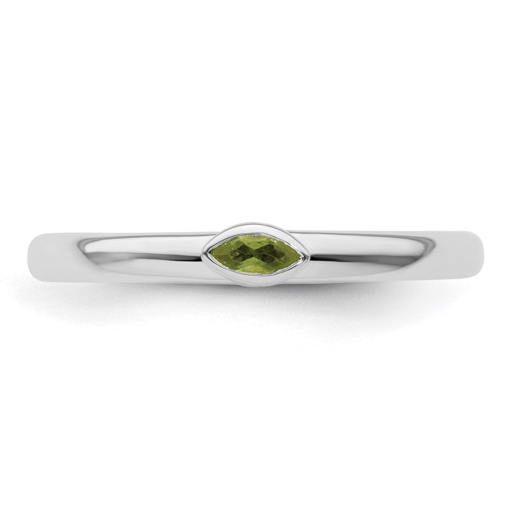Sterling Silver Stackable Expressions Peridot Ring Size -9