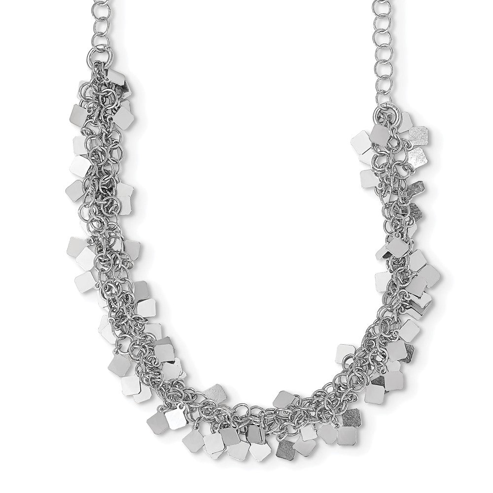 Sterling Silver Rhodium-plated with 2in ext. Necklace