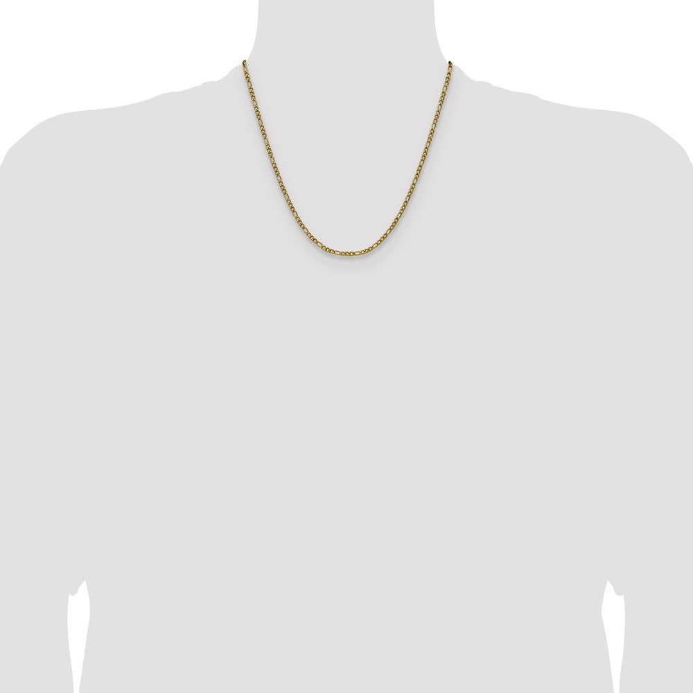 Chisel Stainless Steel Polished Yellow IP-plated 3mm 20 inch Figaro Chain