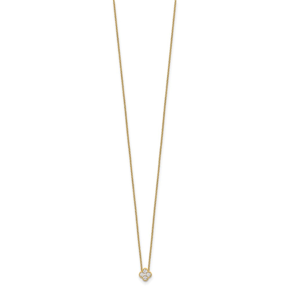 True Origin 14k 1/4 carat Lab Grown Diamond VS DEF 18 inch Bloom Floral Pendant Necklace