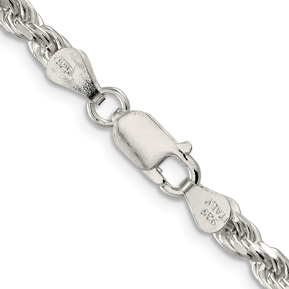 Sterling Silver 4.25mm Diamond-cut Rope Chain 18 Inches