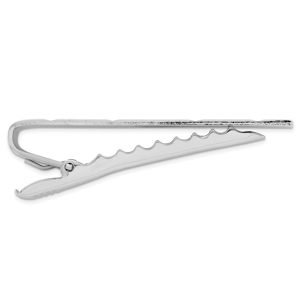 Kelly Waters Rhodium-plated Facet Cut Patterned Tie Bar
