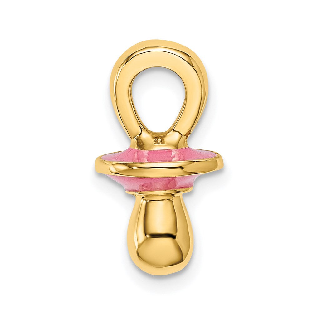 14K 3-D w/ Pink Enamel Pacifier Charm